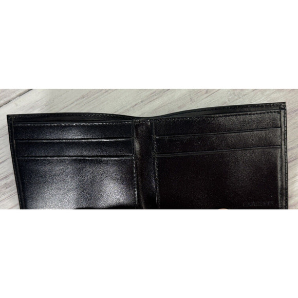 New Mens Bifold Genuine Leather Wallet Pockets Card ID Black Slim Thin - Picture 3 of 12